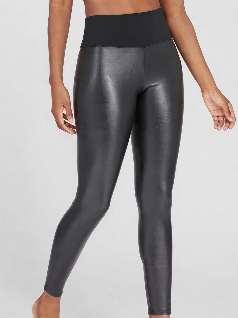ASSETS BY SPANX High-Rise Faux Leather Leggings - Black Small